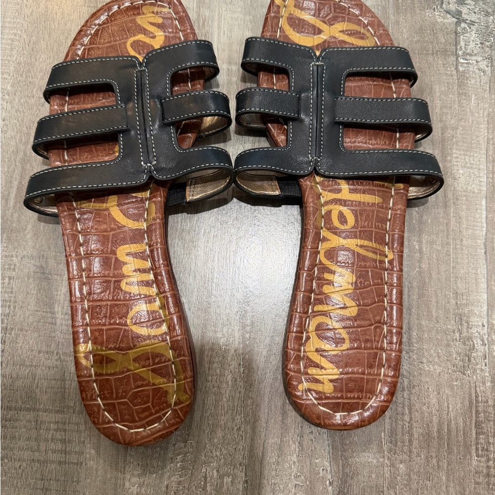Sam Edelman Black and Brown Slide Sandals - Picture 2 of 4